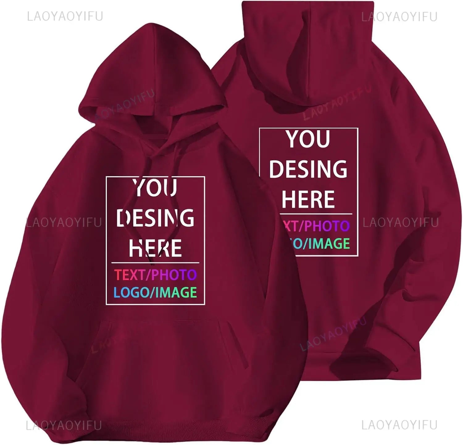 Custom Hoodie Custom Hoodies for Men and Women Design Your Own Customized Add Your Text Photo Hoodies Adjustable Drawstring Tops