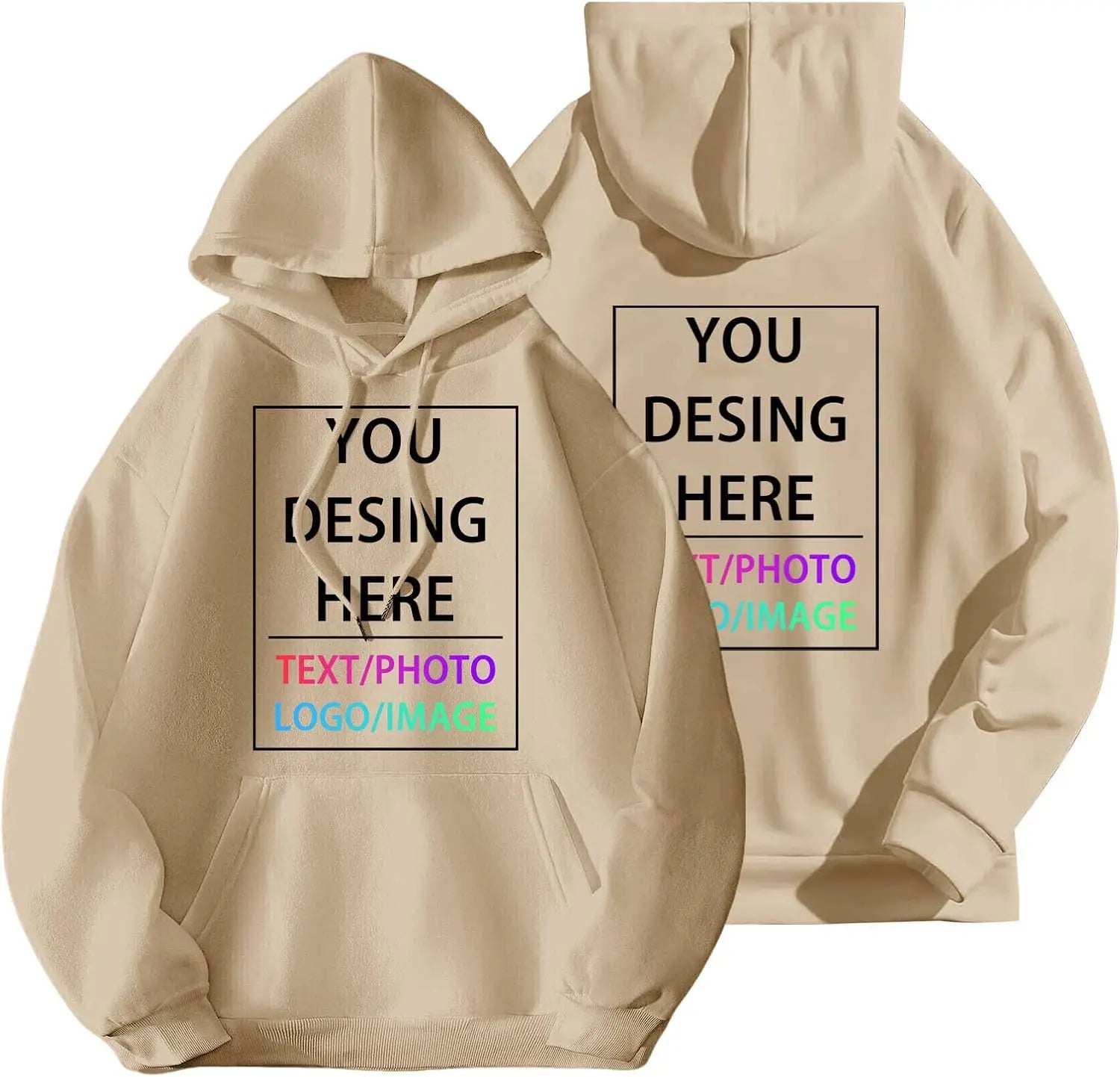 Custom Hoodie Custom Hoodies for Men and Women Design Your Own Customized Add Your Text Photo Hoodies Adjustable Drawstring Tops