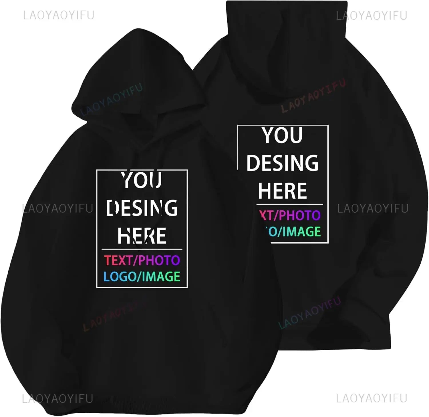 Custom Hoodie Custom Hoodies for Men and Women Design Your Own Customized Add Your Text Photo Hoodies Adjustable Drawstring Tops