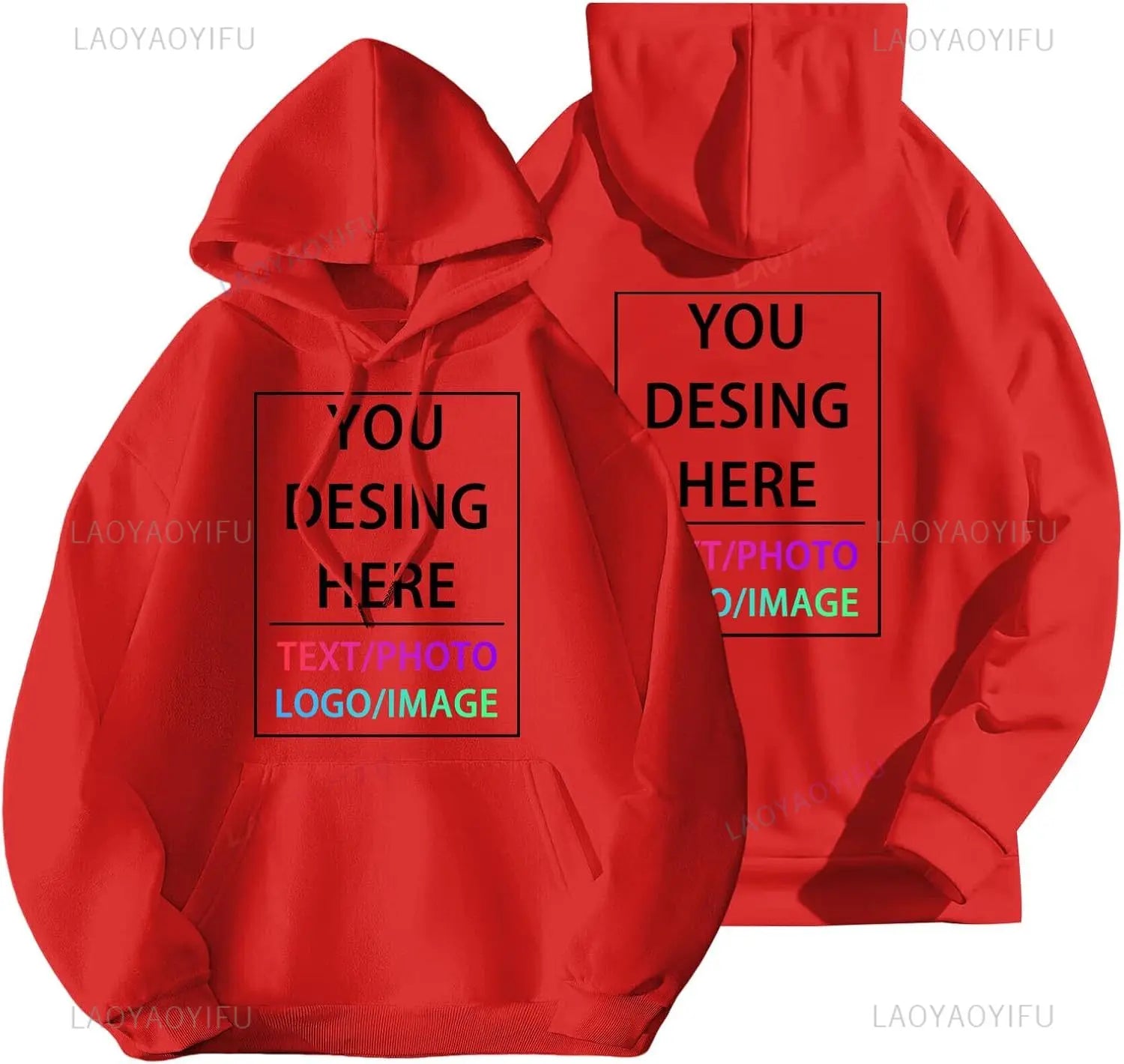 Custom Hoodie Custom Hoodies for Men and Women Design Your Own Customized Add Your Text Photo Hoodies Adjustable Drawstring Tops
