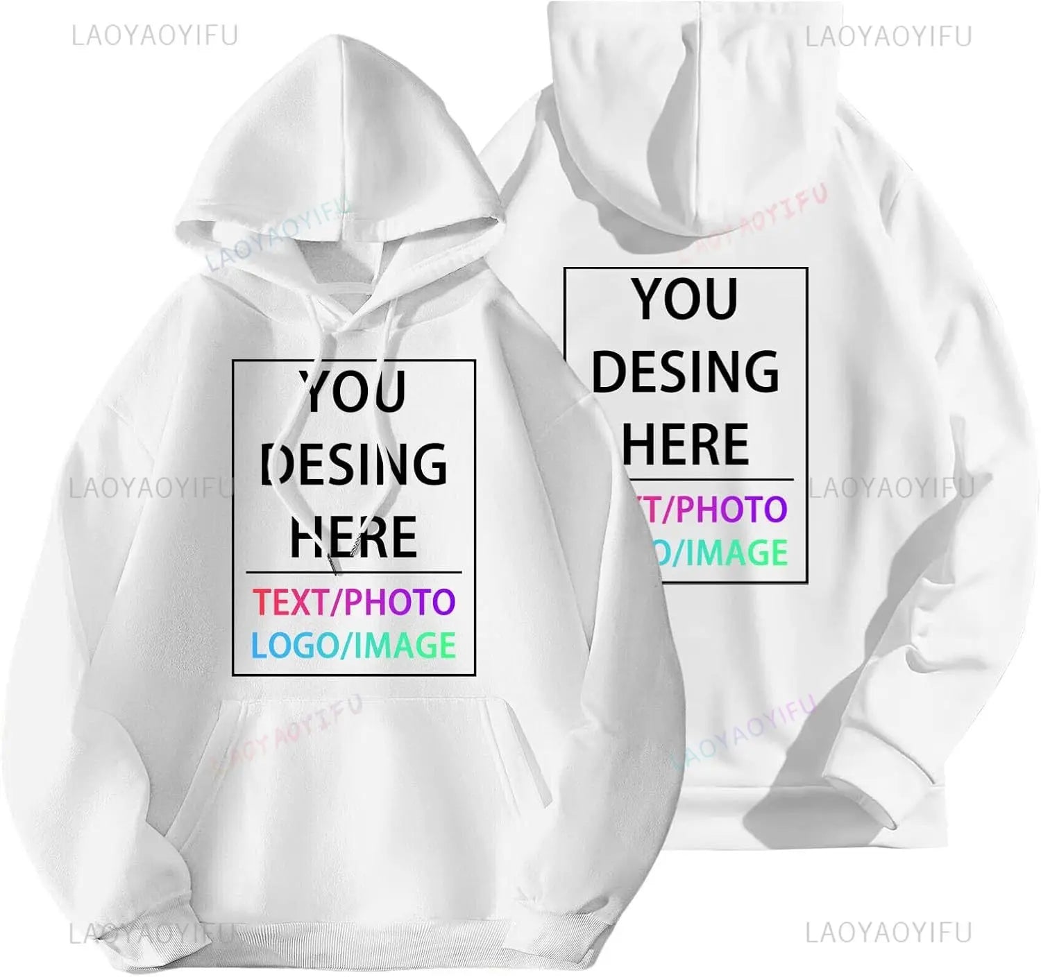 Custom Hoodie Custom Hoodies for Men and Women Design Your Own Customized Add Your Text Photo Hoodies Adjustable Drawstring Tops